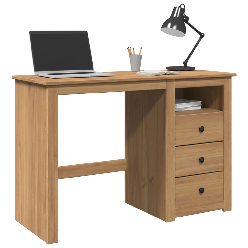 Schreibtisch Panama 112X45X75 Cm Massivholz Kiefer Altholz