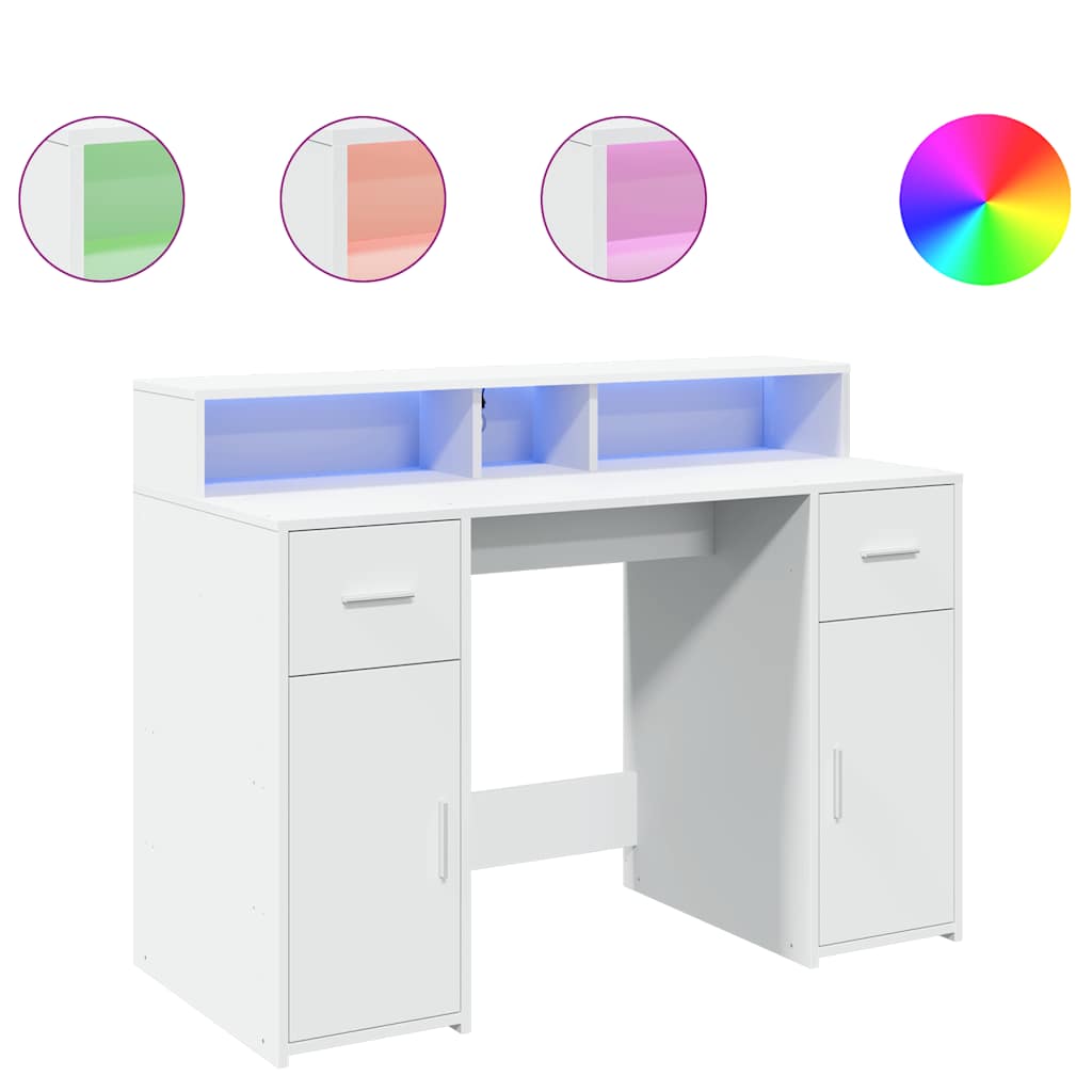 LED-Schreibtisch Artisan-Eiche 120x55x91 cm Holzwerkstoff