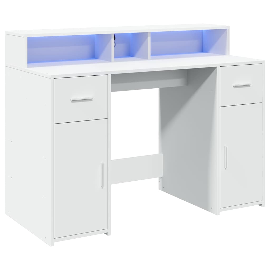 LED-Schreibtisch Artisan-Eiche 120x55x91 cm Holzwerkstoff