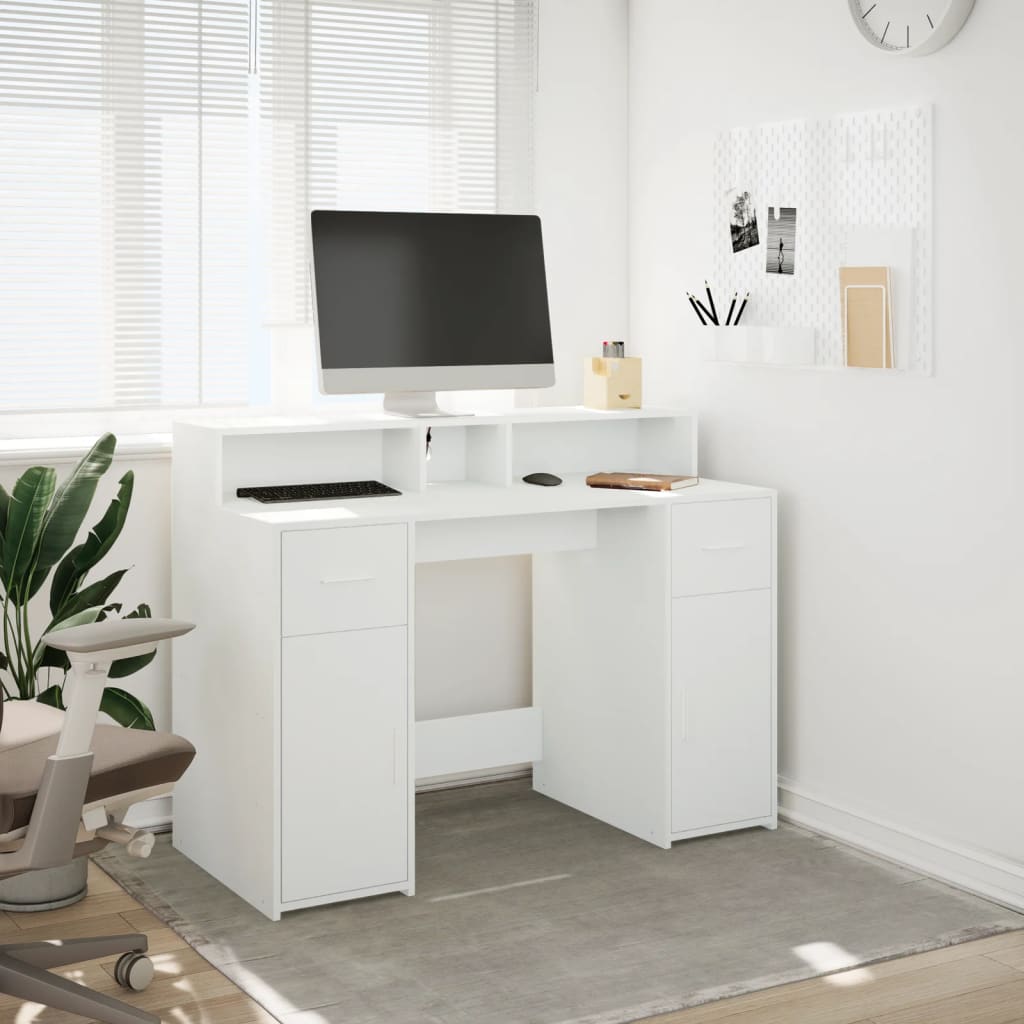 LED-Schreibtisch Artisan-Eiche 120x55x91 cm Holzwerkstoff