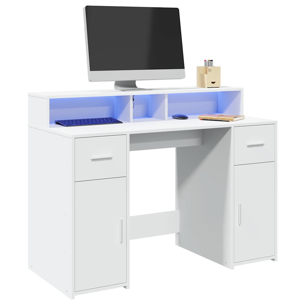 LED-Schreibtisch Artisan-Eiche 120x55x91 cm Holzwerkstoff