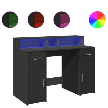 LED-Schreibtisch Artisan-Eiche 120x55x91 cm Holzwerkstoff