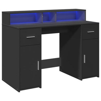 LED-Schreibtisch Artisan-Eiche 120x55x91 cm Holzwerkstoff