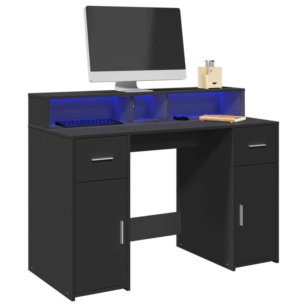 LED-Schreibtisch Artisan-Eiche 120x55x91 cm Holzwerkstoff