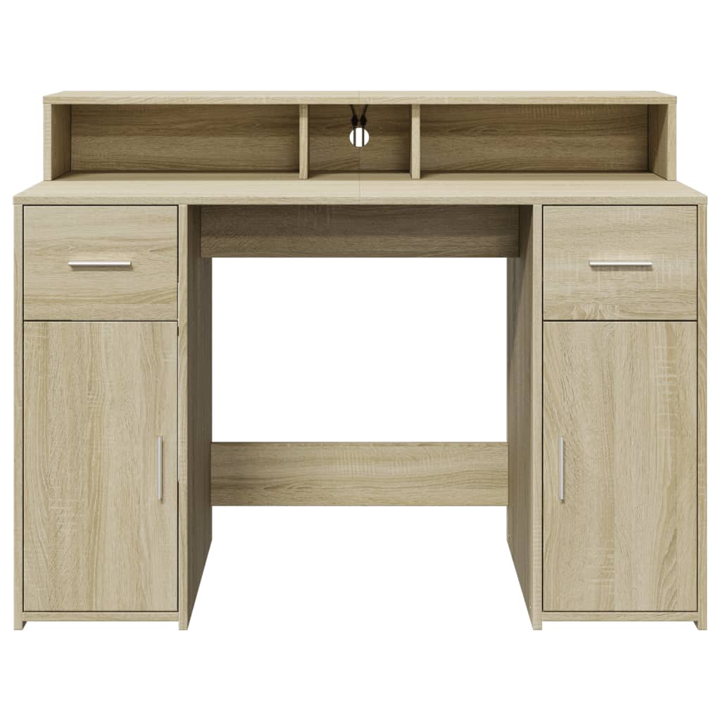 LED-Schreibtisch Artisan-Eiche 120x55x91 cm Holzwerkstoff