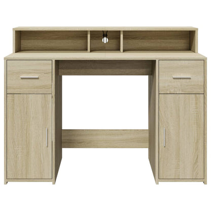 LED-Schreibtisch Artisan-Eiche 120x55x91 cm Holzwerkstoff
