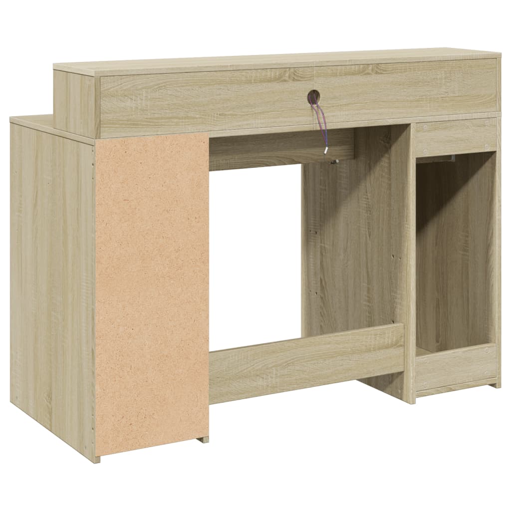 LED-Schreibtisch Artisan-Eiche 120x55x91 cm Holzwerkstoff