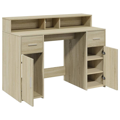 LED-Schreibtisch Artisan-Eiche 120x55x91 cm Holzwerkstoff