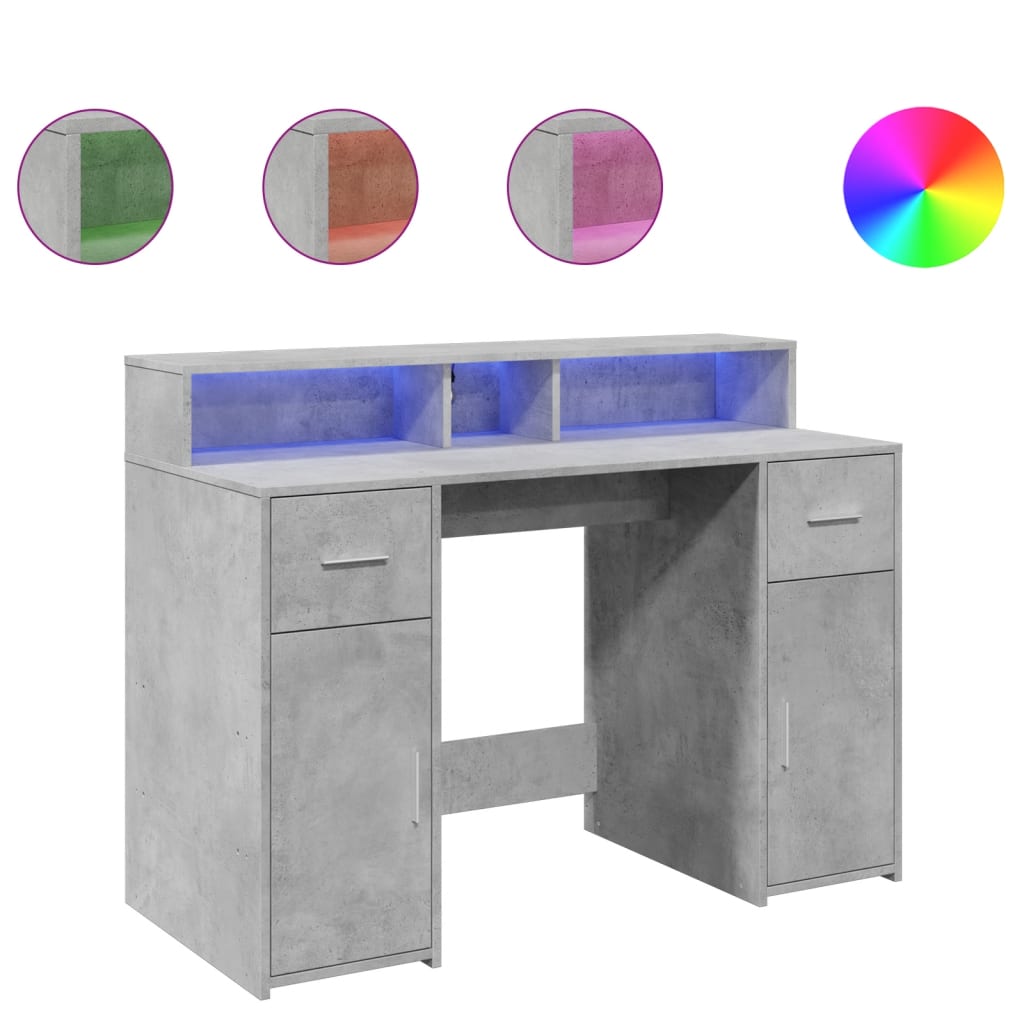 LED-Schreibtisch Artisan-Eiche 120x55x91 cm Holzwerkstoff