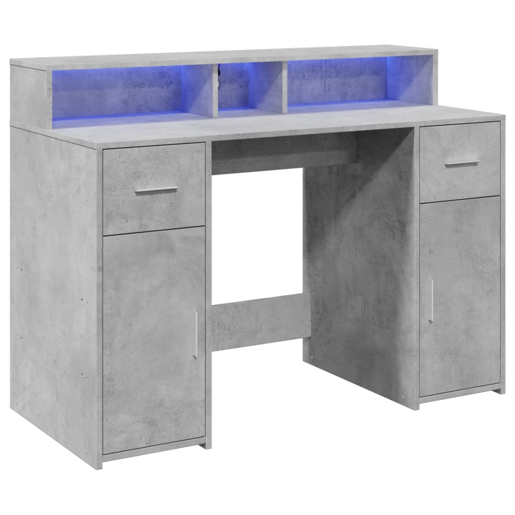 LED-Schreibtisch Artisan-Eiche 120x55x91 cm Holzwerkstoff