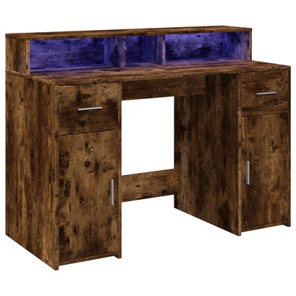 LED-Schreibtisch Artisan-Eiche 120x55x91 cm Holzwerkstoff