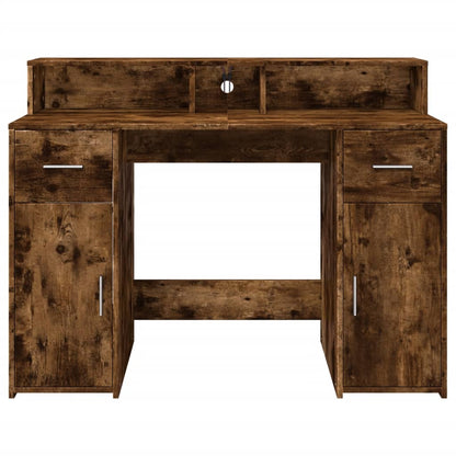 LED-Schreibtisch Artisan-Eiche 120x55x91 cm Holzwerkstoff