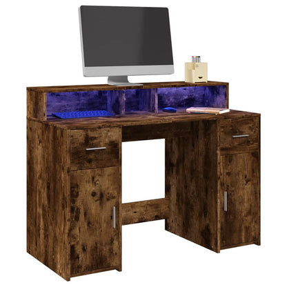LED-Schreibtisch Artisan-Eiche 120x55x91 cm Holzwerkstoff