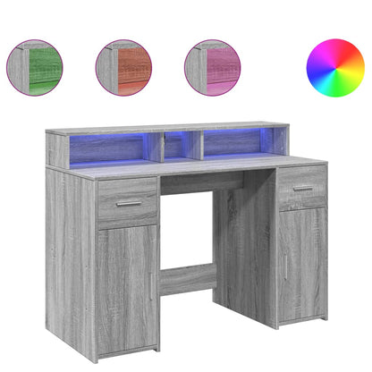 LED-Schreibtisch Artisan-Eiche 120x55x91 cm Holzwerkstoff