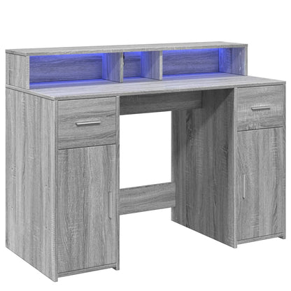 LED-Schreibtisch Artisan-Eiche 120x55x91 cm Holzwerkstoff