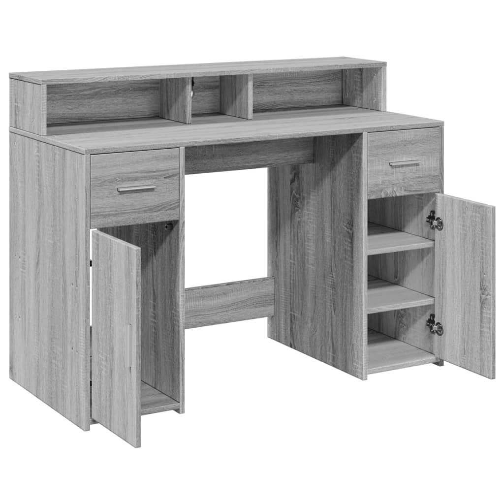LED-Schreibtisch Artisan-Eiche 120x55x91 cm Holzwerkstoff