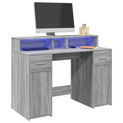 LED-Schreibtisch Artisan-Eiche 120x55x91 cm Holzwerkstoff
