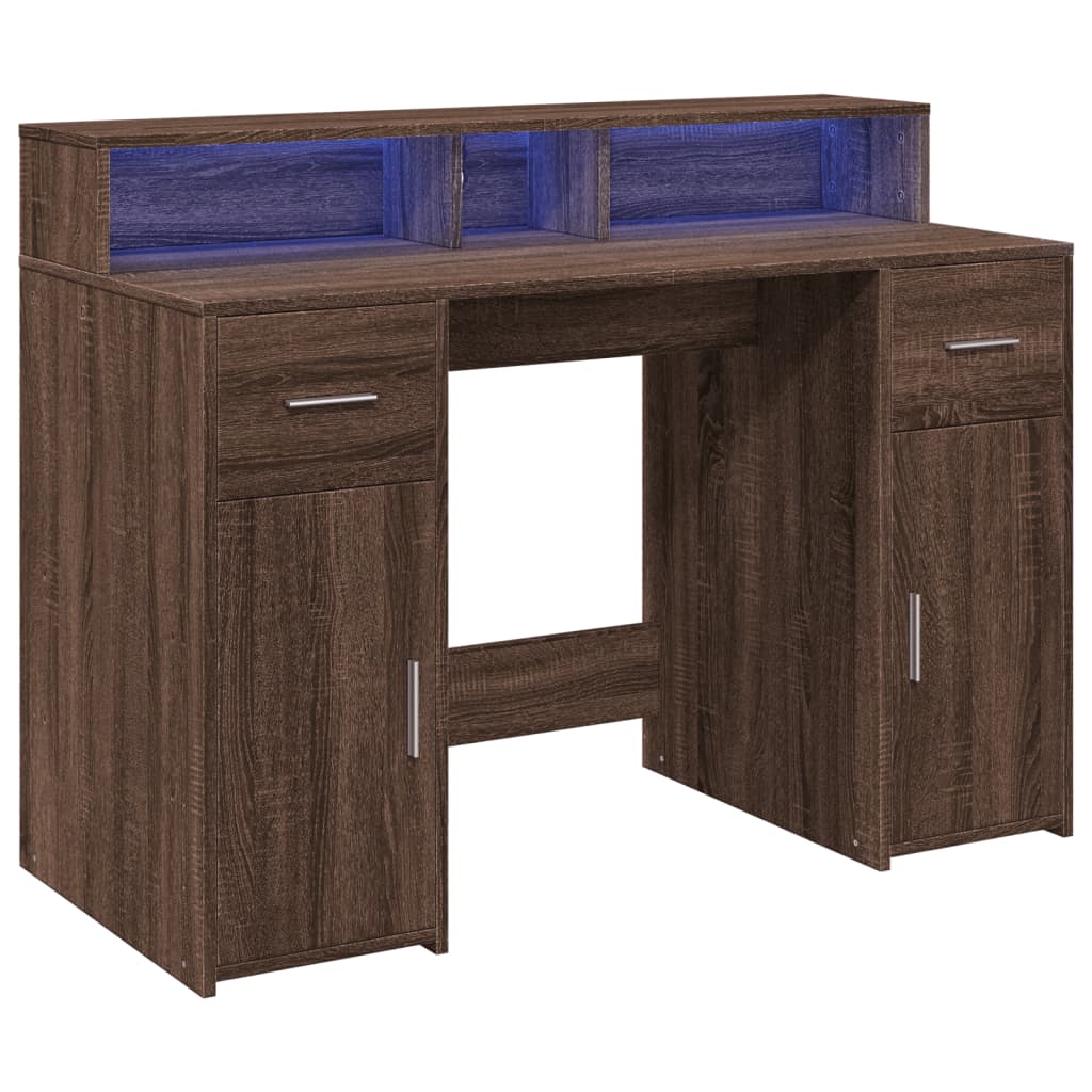 LED-Schreibtisch Artisan-Eiche 120x55x91 cm Holzwerkstoff