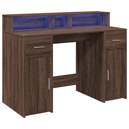 LED-Schreibtisch Artisan-Eiche 120x55x91 cm Holzwerkstoff
