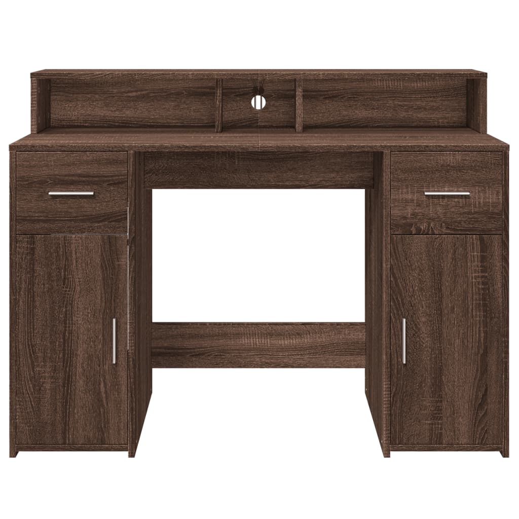 LED-Schreibtisch Artisan-Eiche 120x55x91 cm Holzwerkstoff