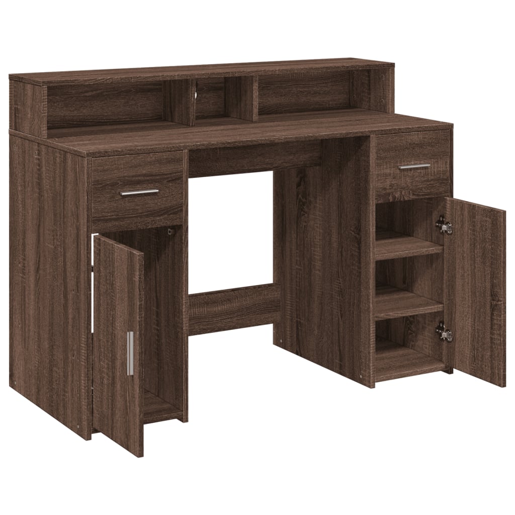 LED-Schreibtisch Artisan-Eiche 120x55x91 cm Holzwerkstoff