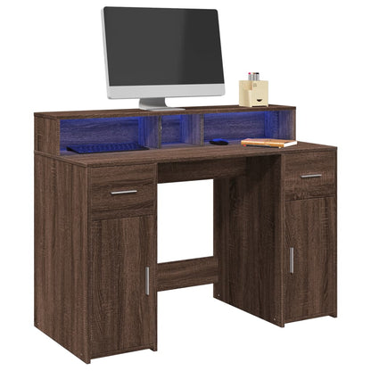 LED-Schreibtisch Artisan-Eiche 120x55x91 cm Holzwerkstoff