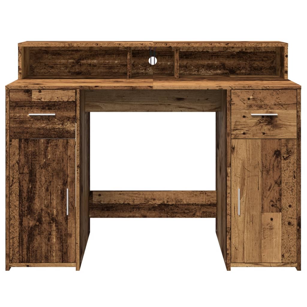 LED-Schreibtisch Artisan-Eiche 120x55x91 cm Holzwerkstoff