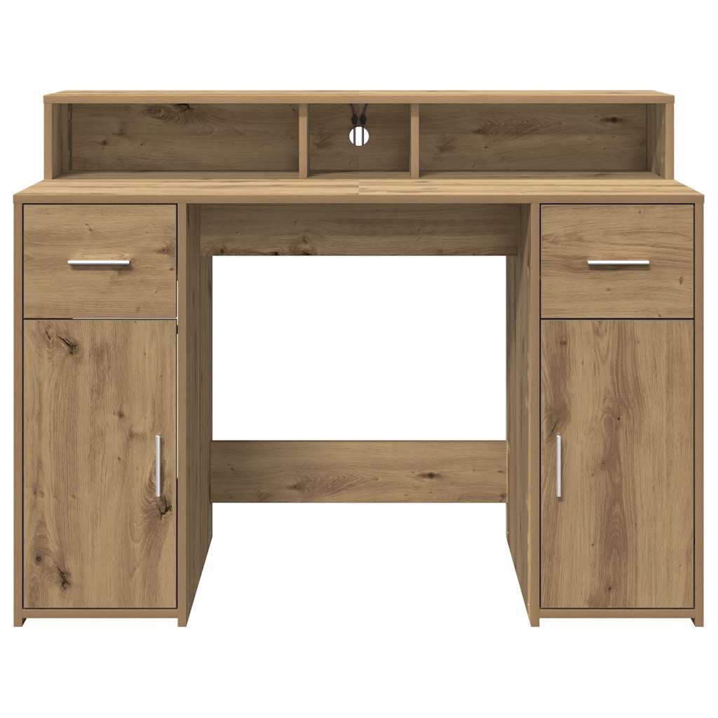 LED-Schreibtisch Artisan-Eiche 120x55x91 cm Holzwerkstoff