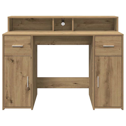 LED-Schreibtisch Artisan-Eiche 120x55x91 cm Holzwerkstoff
