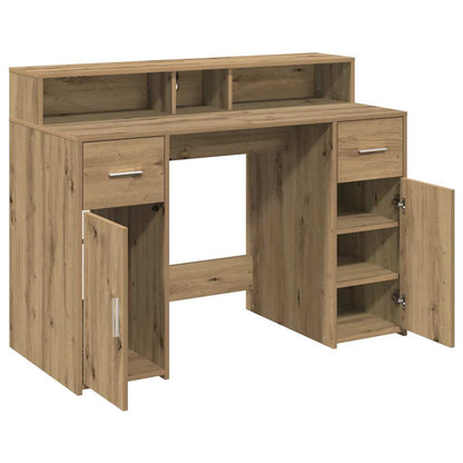 LED-Schreibtisch Artisan-Eiche 120x55x91 cm Holzwerkstoff