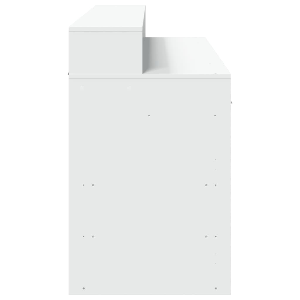 LED-Schreibtisch Betongrau 140x55x91 cm Holzwerkstoff