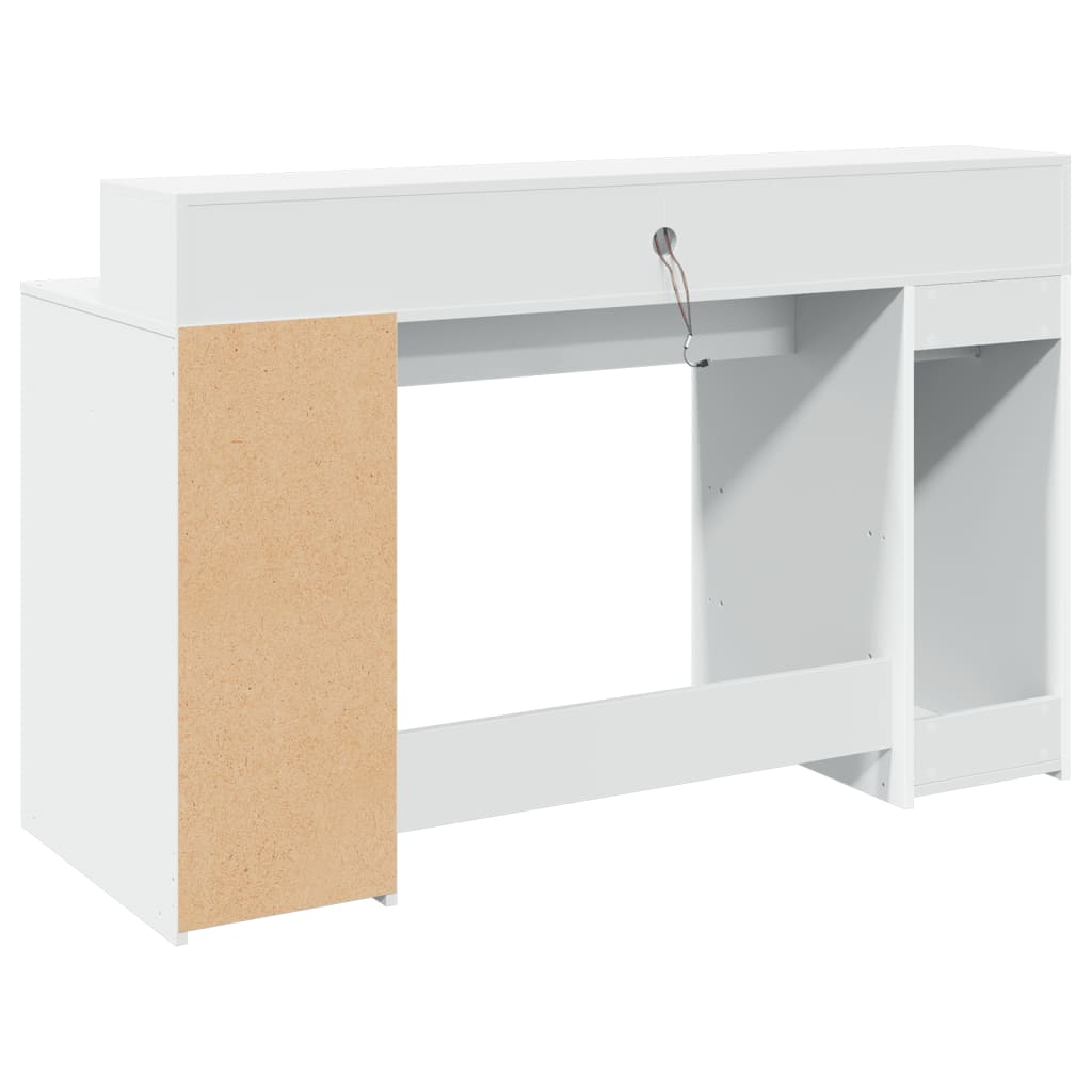 LED-Schreibtisch Betongrau 140x55x91 cm Holzwerkstoff