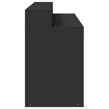 LED-Schreibtisch Betongrau 140x55x91 cm Holzwerkstoff