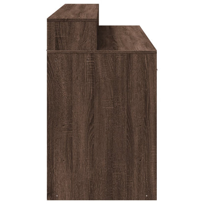 LED-Schreibtisch Betongrau 140x55x91 cm Holzwerkstoff