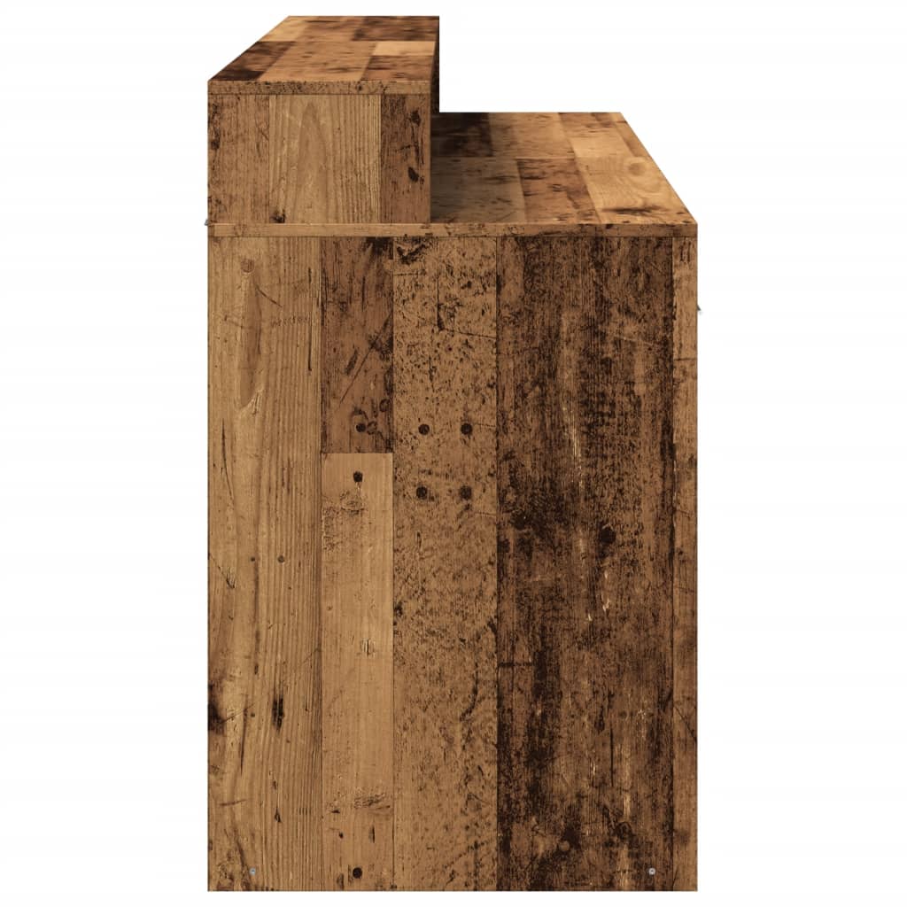 LED-Schreibtisch Betongrau 140x55x91 cm Holzwerkstoff