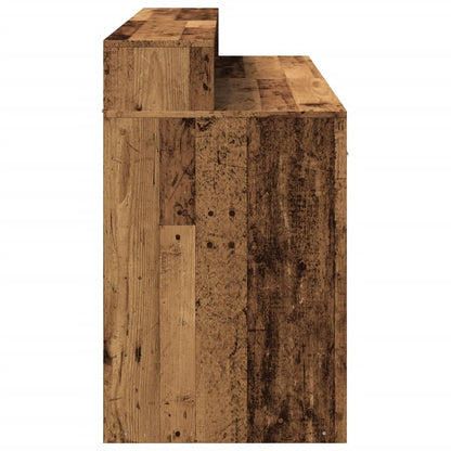 LED-Schreibtisch Betongrau 140x55x91 cm Holzwerkstoff