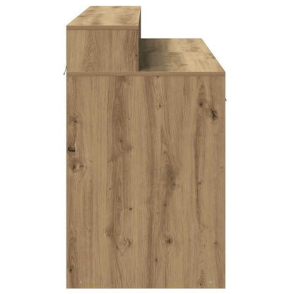 LED-Schreibtisch Betongrau 140x55x91 cm Holzwerkstoff