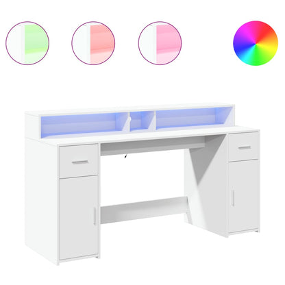 LED-Schreibtisch Sonoma-Eiche 160x55x91 cm Holzwerkstoff