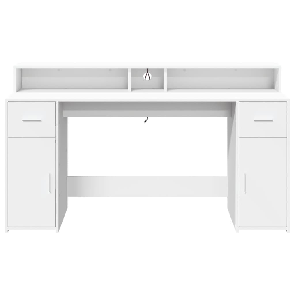 LED-Schreibtisch Sonoma-Eiche 160x55x91 cm Holzwerkstoff