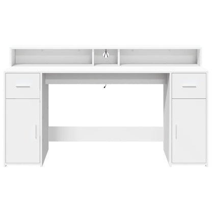 LED-Schreibtisch Sonoma-Eiche 160x55x91 cm Holzwerkstoff