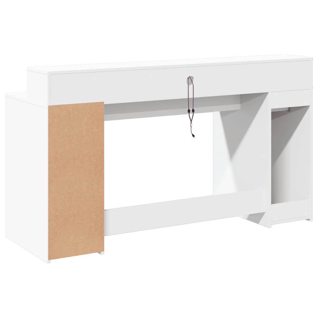 LED-Schreibtisch Sonoma-Eiche 160x55x91 cm Holzwerkstoff