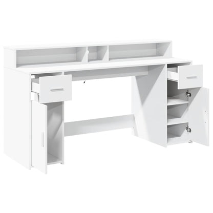 LED-Schreibtisch Sonoma-Eiche 160x55x91 cm Holzwerkstoff