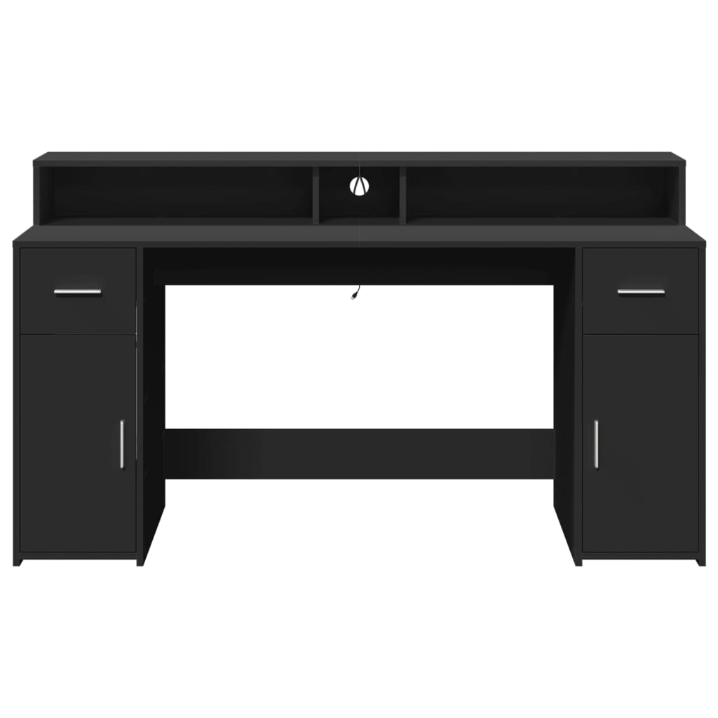 LED-Schreibtisch Sonoma-Eiche 160x55x91 cm Holzwerkstoff