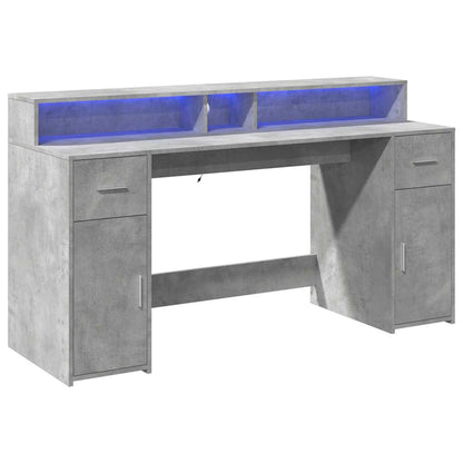 LED-Schreibtisch Sonoma-Eiche 160x55x91 cm Holzwerkstoff
