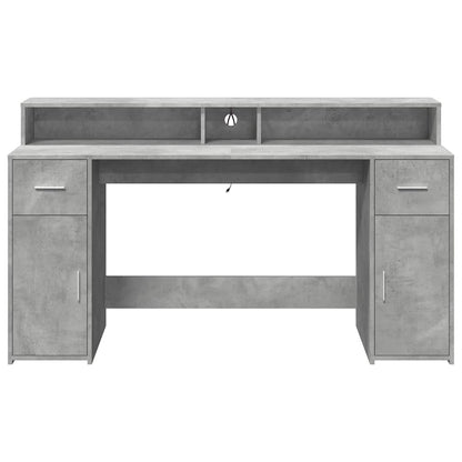 LED-Schreibtisch Sonoma-Eiche 160x55x91 cm Holzwerkstoff