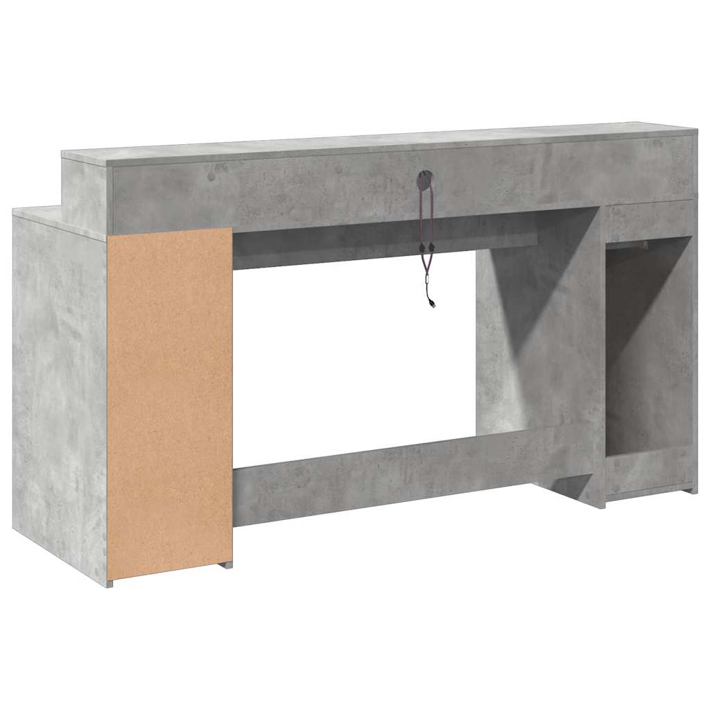 LED-Schreibtisch Sonoma-Eiche 160x55x91 cm Holzwerkstoff