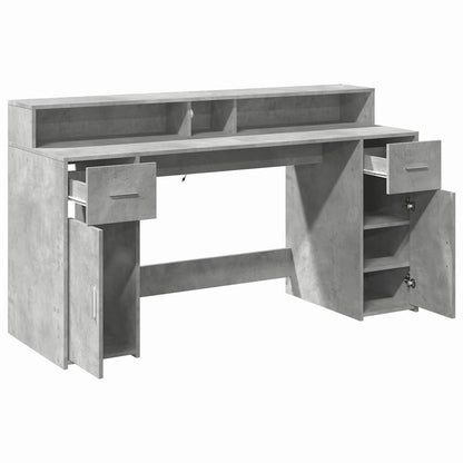 LED-Schreibtisch Sonoma-Eiche 160x55x91 cm Holzwerkstoff