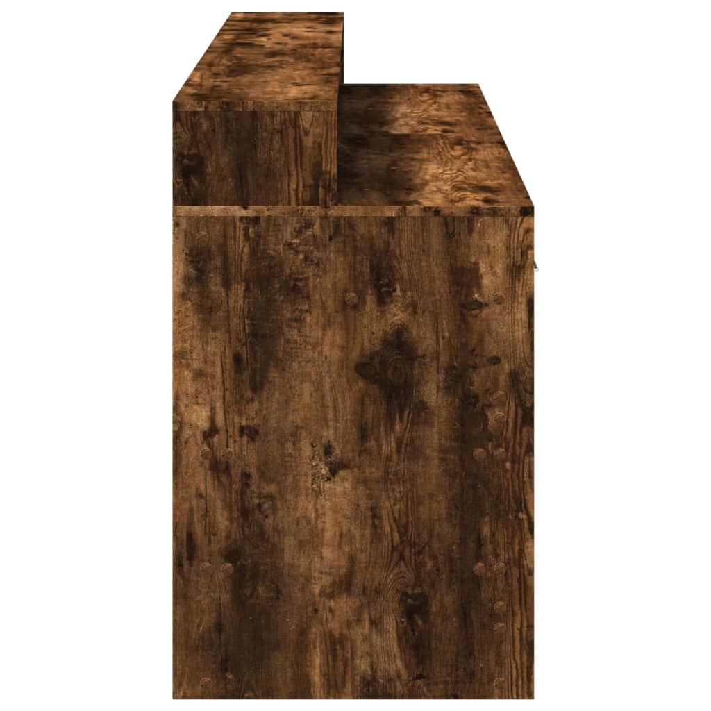 LED-Schreibtisch Sonoma-Eiche 160x55x91 cm Holzwerkstoff