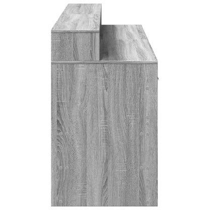 LED-Schreibtisch Sonoma-Eiche 160x55x91 cm Holzwerkstoff
