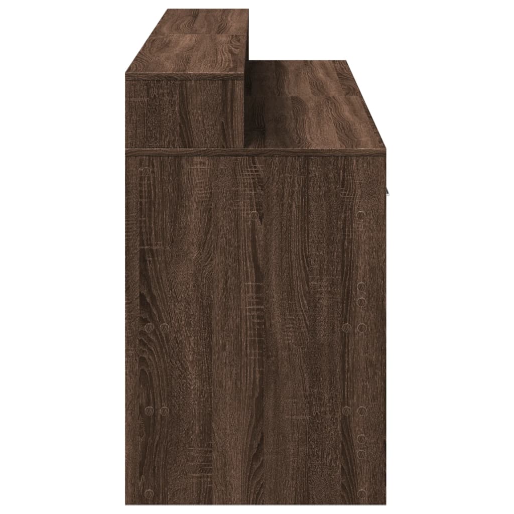 LED-Schreibtisch Sonoma-Eiche 160x55x91 cm Holzwerkstoff